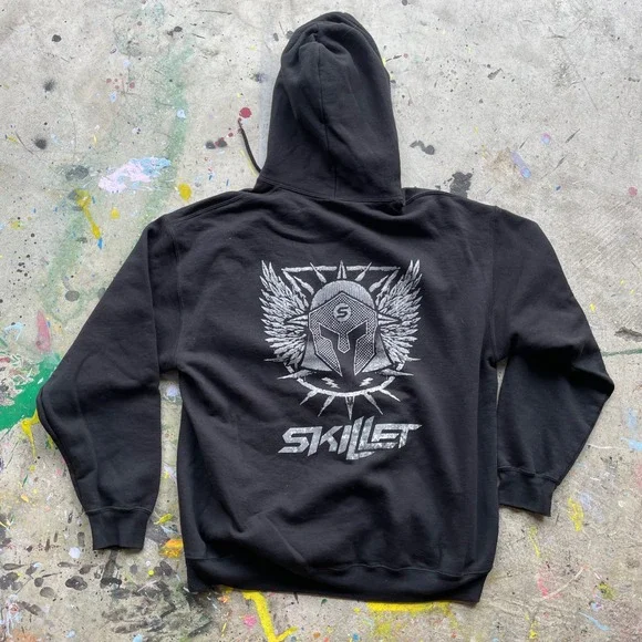Skillet Band Hoodie Black Pullover Sweatshirt XL - Picture 3 of 5